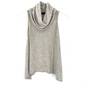 Alice + Olivia Gray Sharry Sleeveless Wool Cowl neck Sweater Top